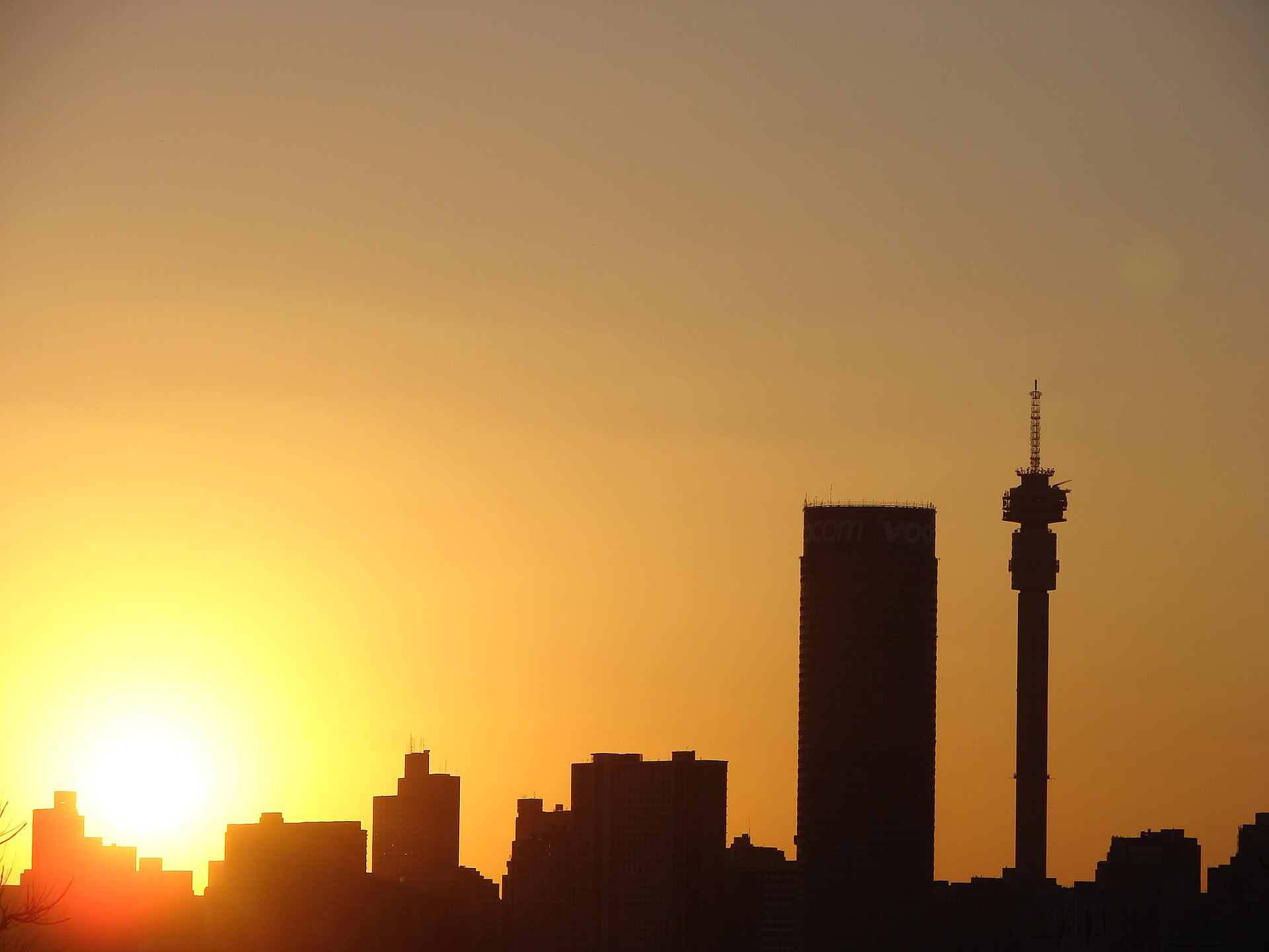 Johannesburg's city lights at night