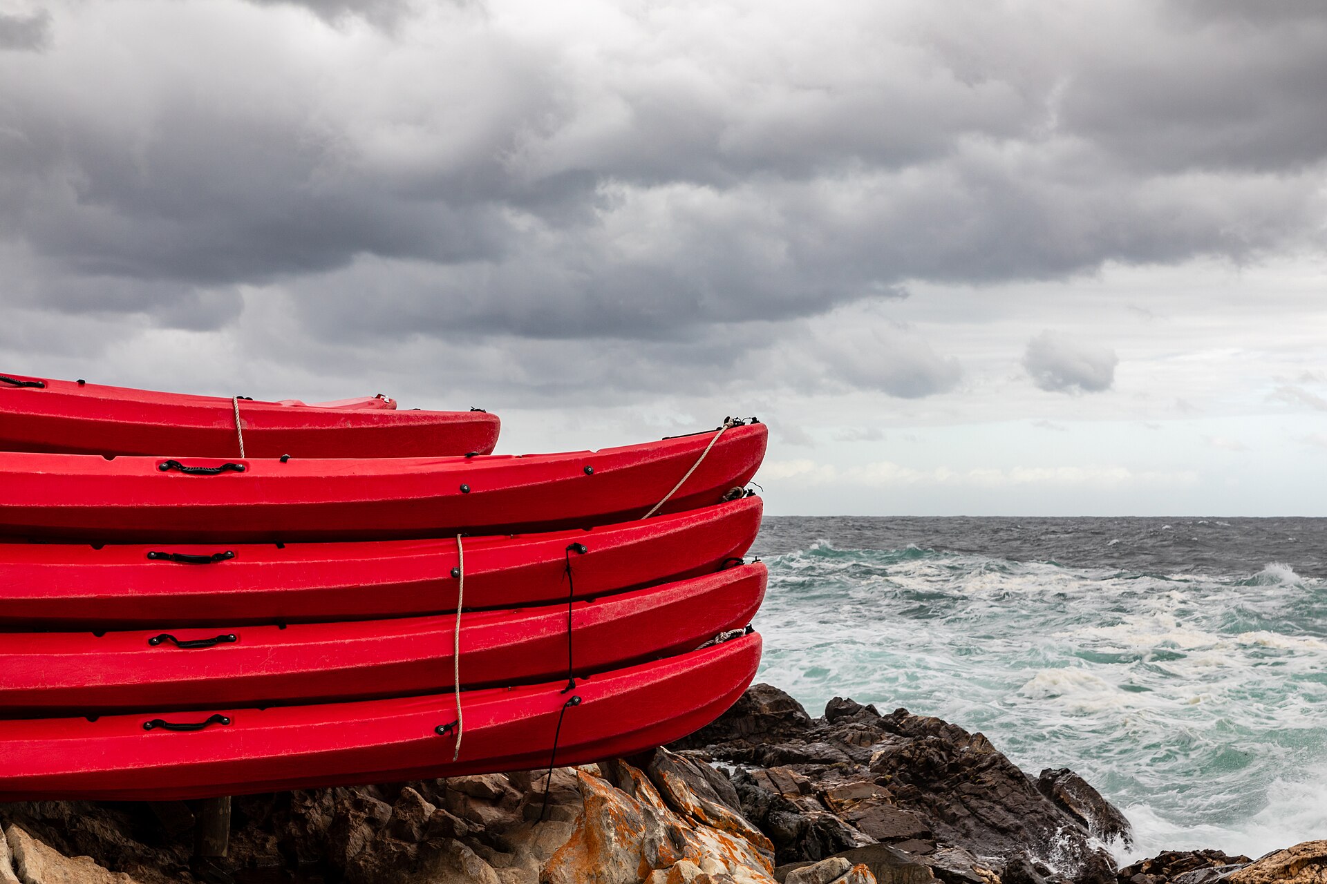 Kayaks on the Tsitsikamma coast