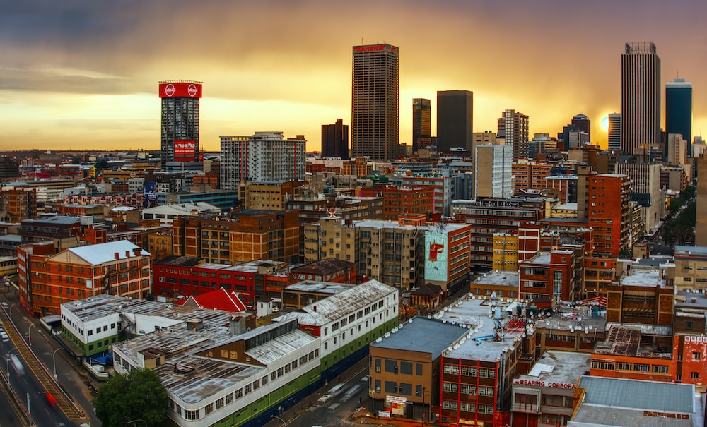 Downtown Johannesburg at dusk