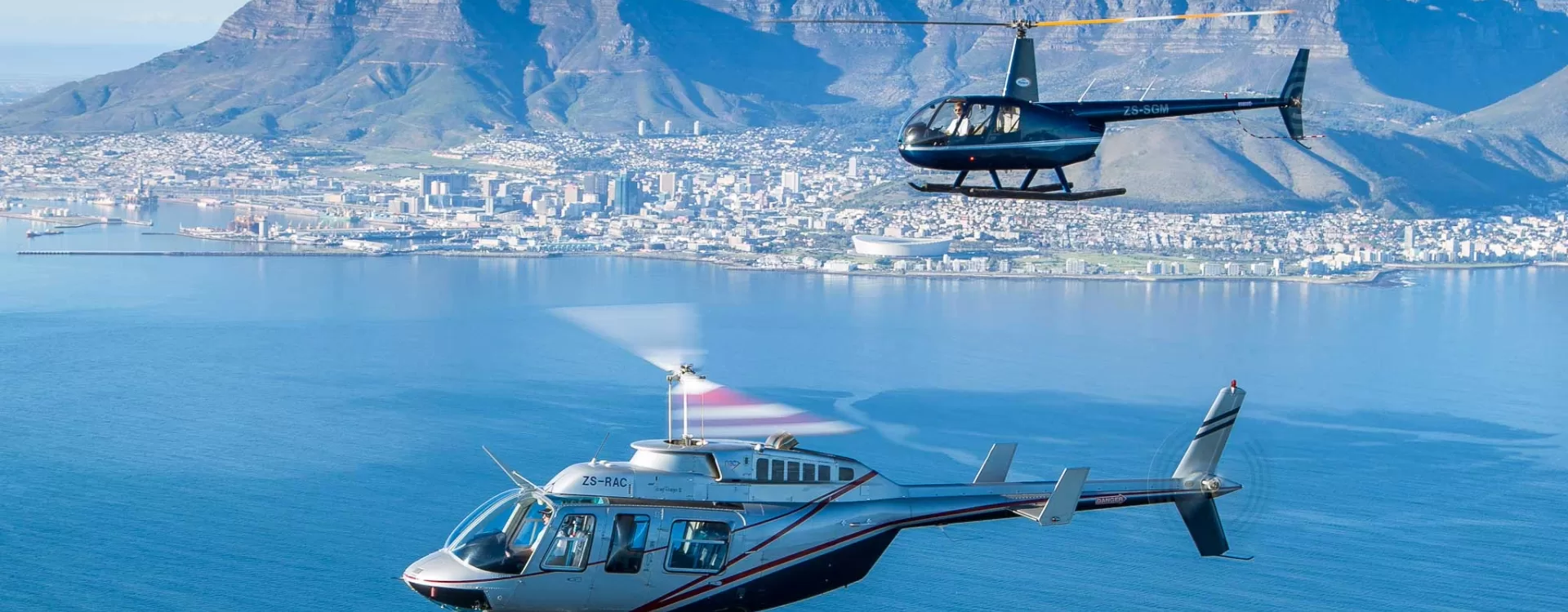 Helicopter flight over Cape Town